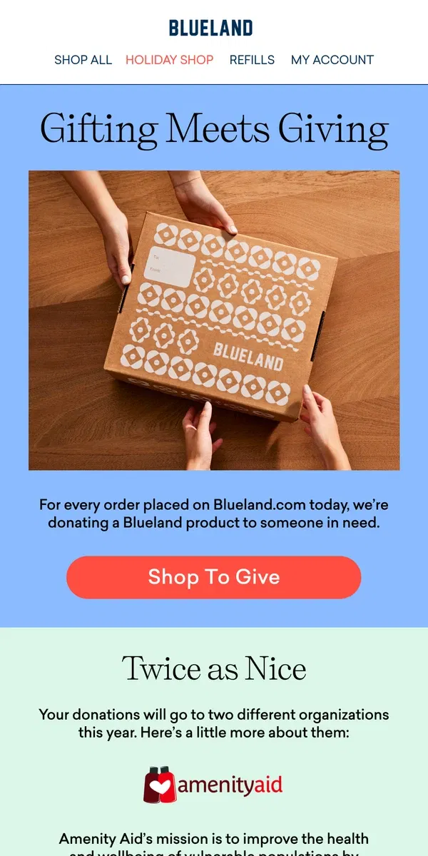 Email from Blueland. It’s Giving Tuesday!