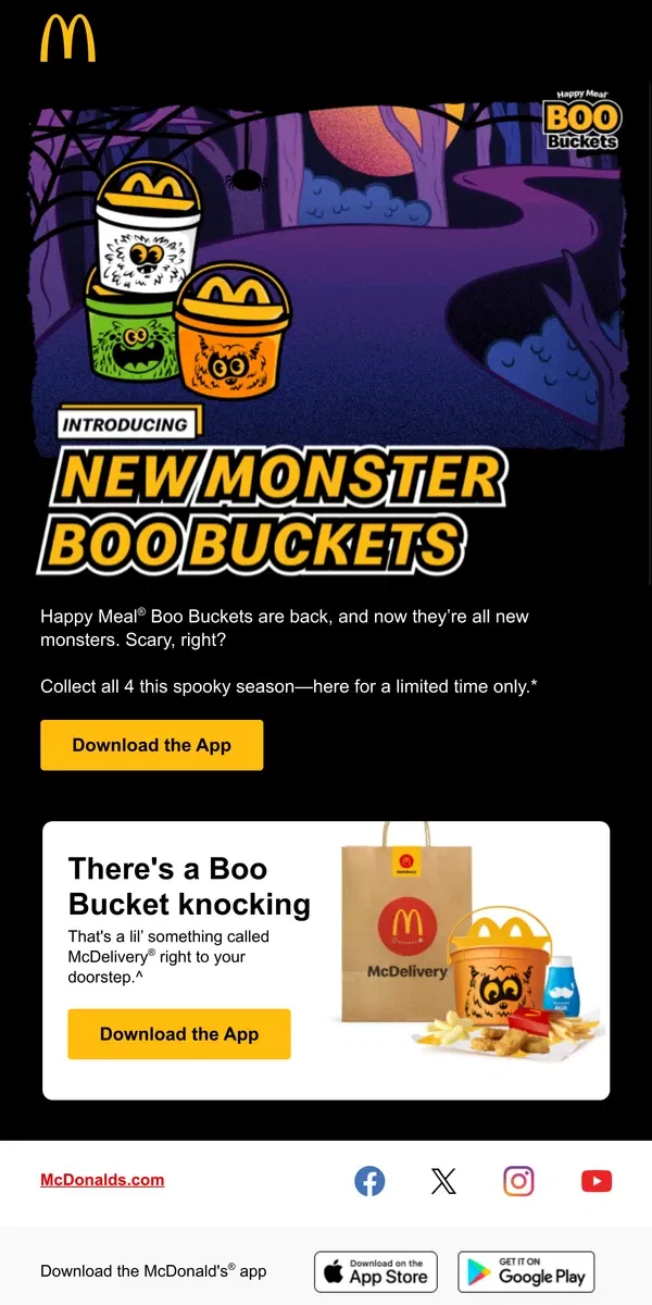 Email from McDonald's. Boo Buckets are back!