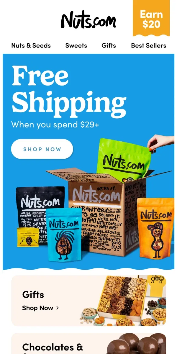 Email from Nuts.com. Time’s Ticking: Final Hours of FREE Shipping