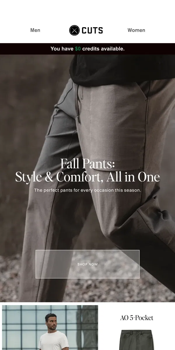 Email from Cuts. Must-Have Pants for Fall