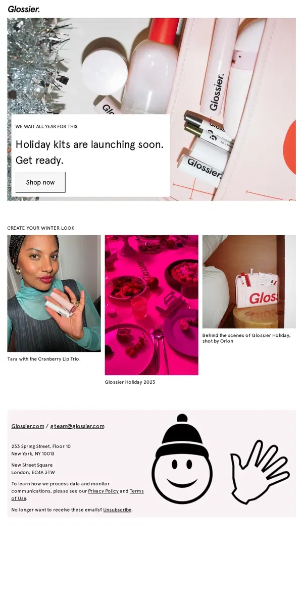 Email from Glossier. 'Tis the limited-edition season