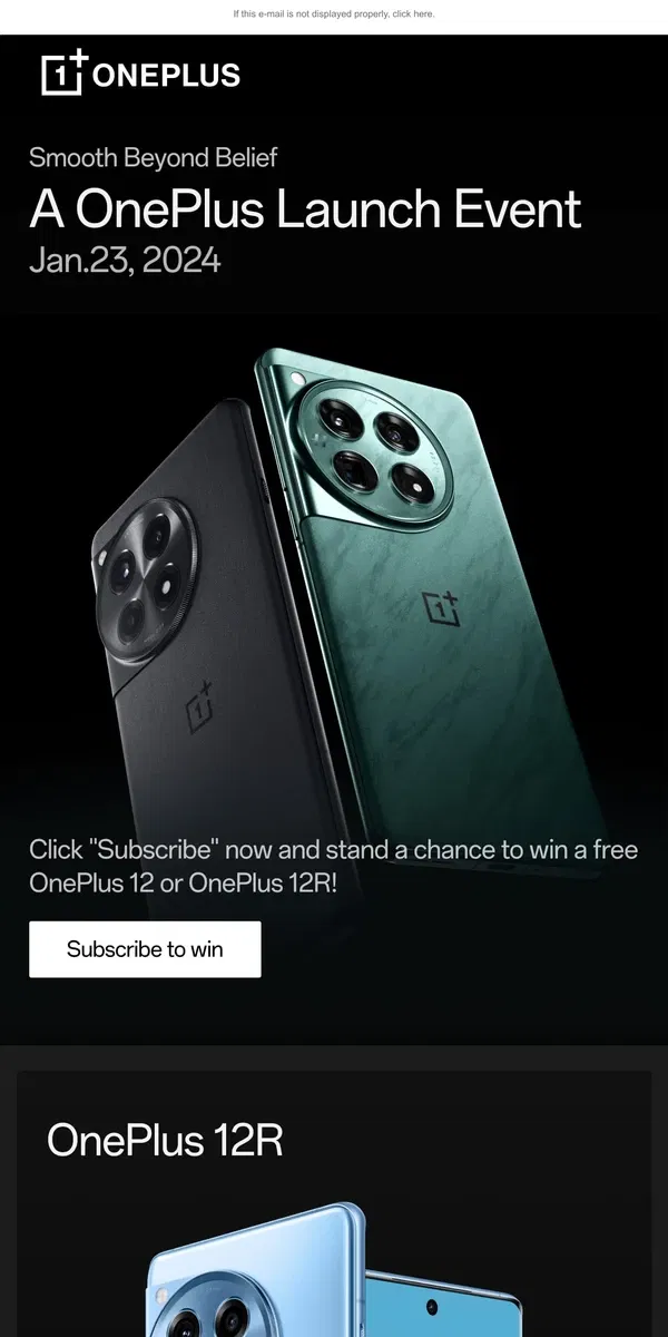 Email from OnePlus. Don’t miss out the chance to win a free Oneplus or more!