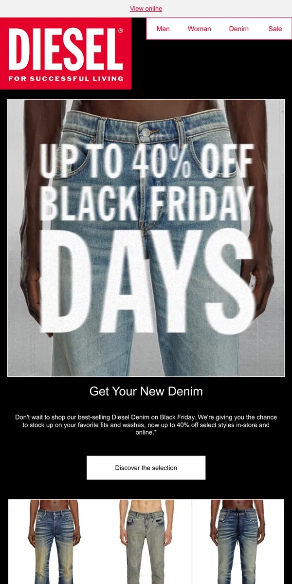 Email from Diesel. Denim | Up To 40% Off