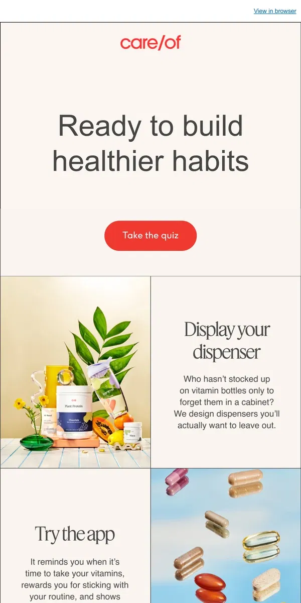 Email from Care/of. New year, new healthy habits