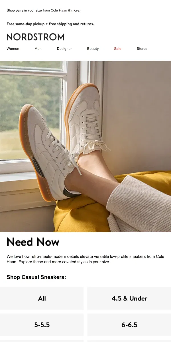 Email from Nordstrom. Sneakers we're eyeing 👀