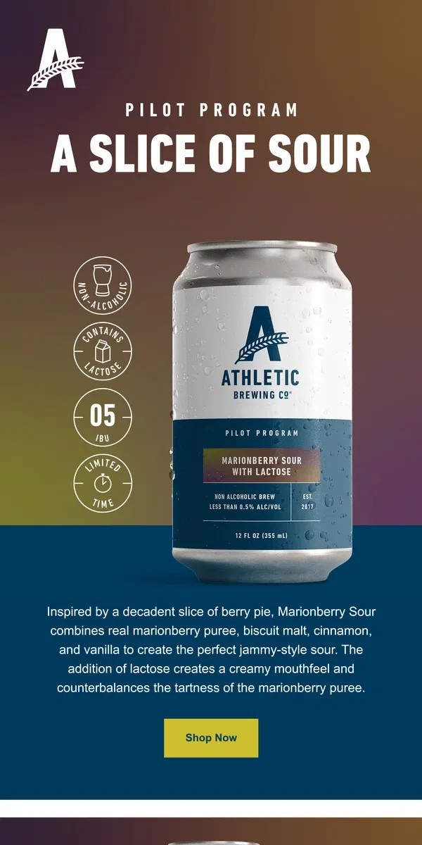 Email from Athletic Brewing Co. A Berry Extraordinary Brew 🥧🍇