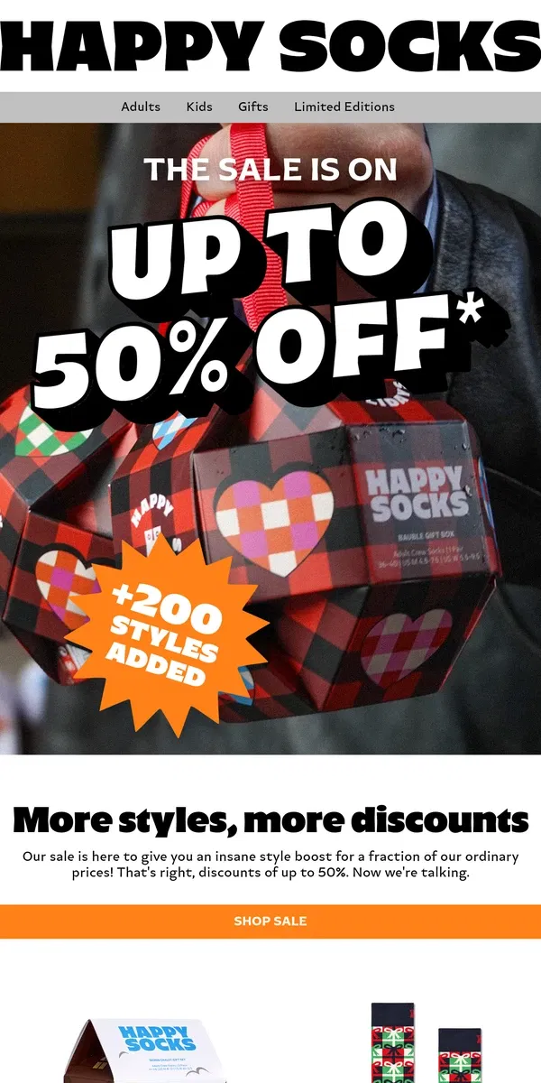 Email from Happy Socks. SALE: Even More Styles Added!