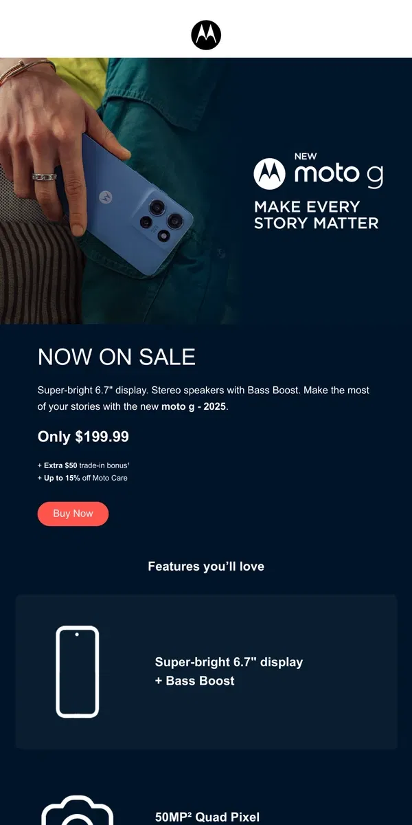 Email from Motorola. Upgrade to the NEW moto g - 2025!