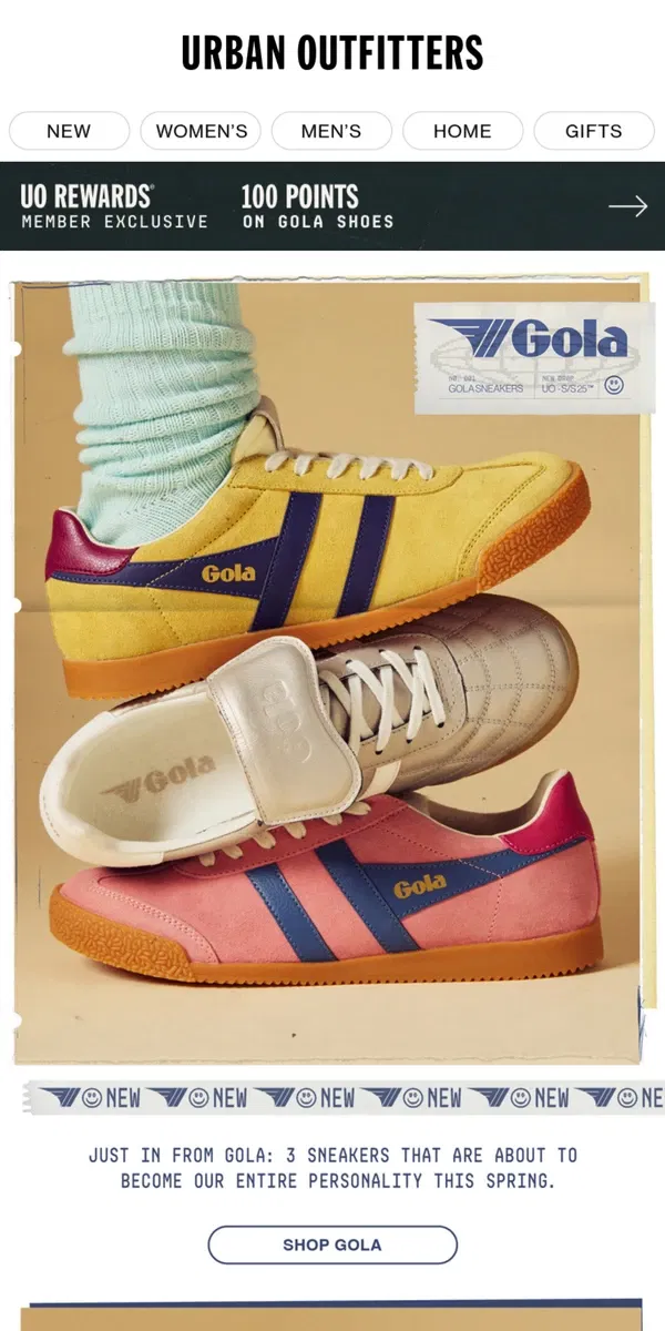 Email from Urban Outfitters. just dropped: NEW sneakers from Gola