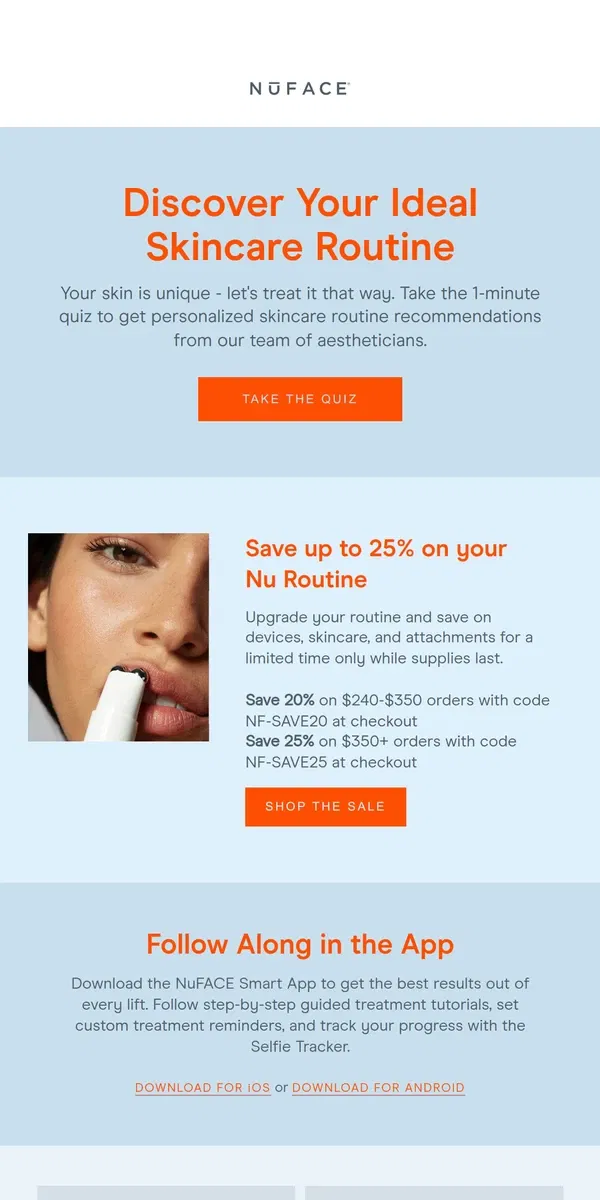 Email from NuFACE. Save up to 25% on your dream routine