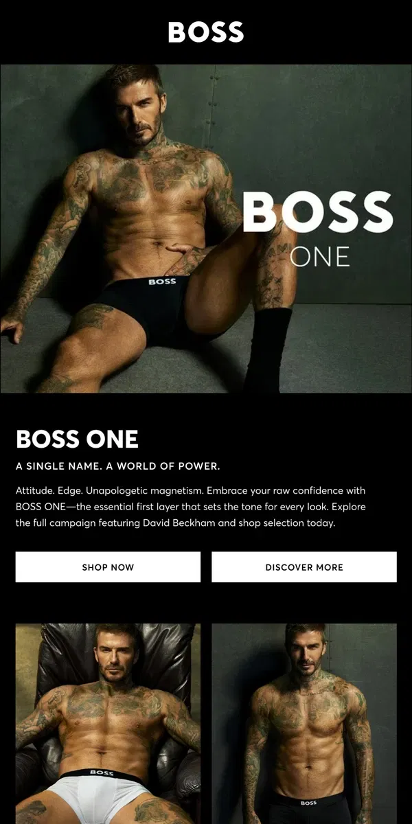 Email from HUGO BOSS. One Name Says It All. BOSS ONE.