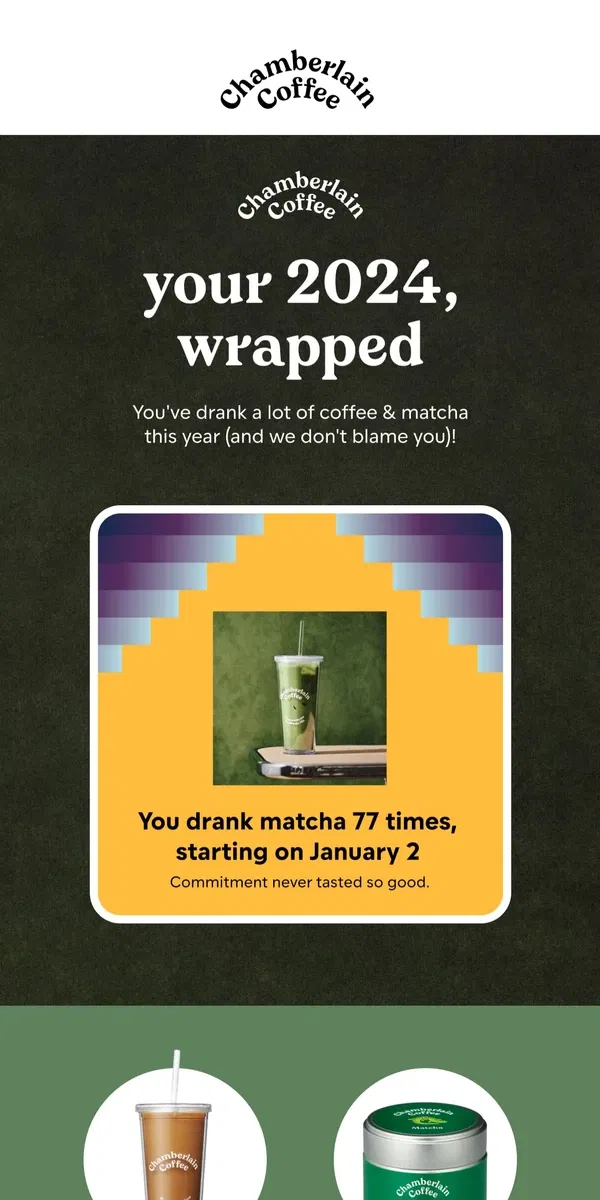 Email from Chamberlain Coffee. chamberlain coffee: wrapped