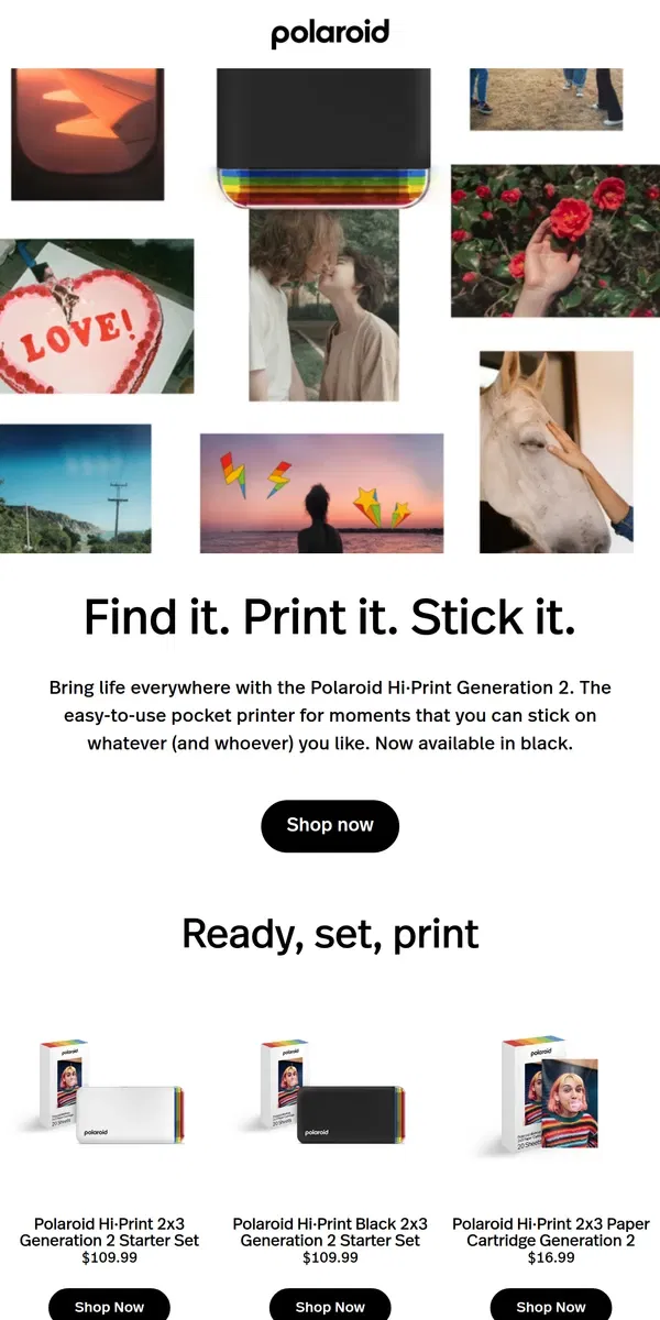 Email from Polaroid. New Polaroid Hi·Print Generation 2 Launch 🚀