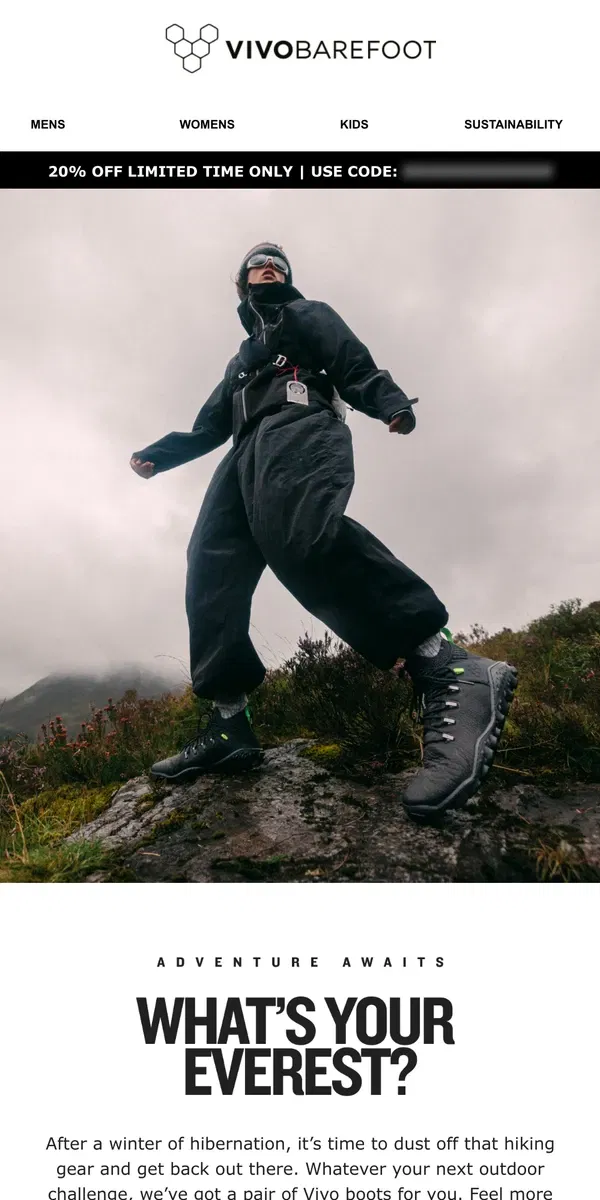 Email from Vivobarefoot. Your next barefoot adventure awaits