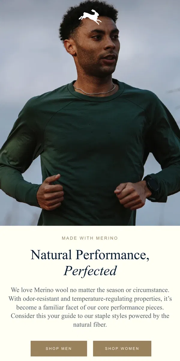 Email from Tracksmith. Pick the Perfect Merino Top