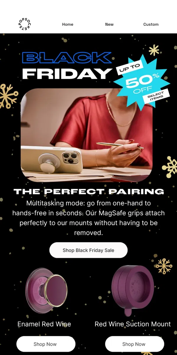 Email from PopSockets. Black Friday sale is still going—get up to 50% off now!