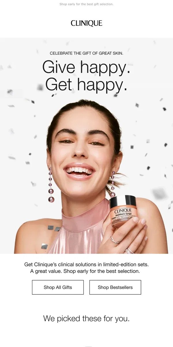 Email from Clinique. O P E N 🌟📣 Clinique’s Holiday Shop