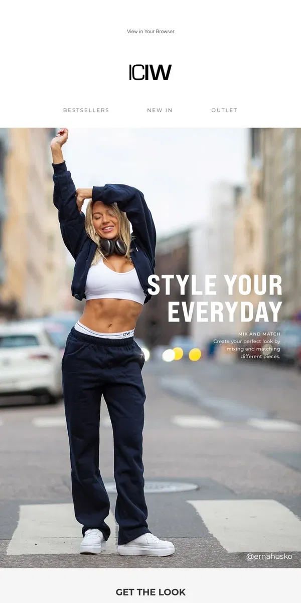 Email from ICIW Sportswear. The Everyday style