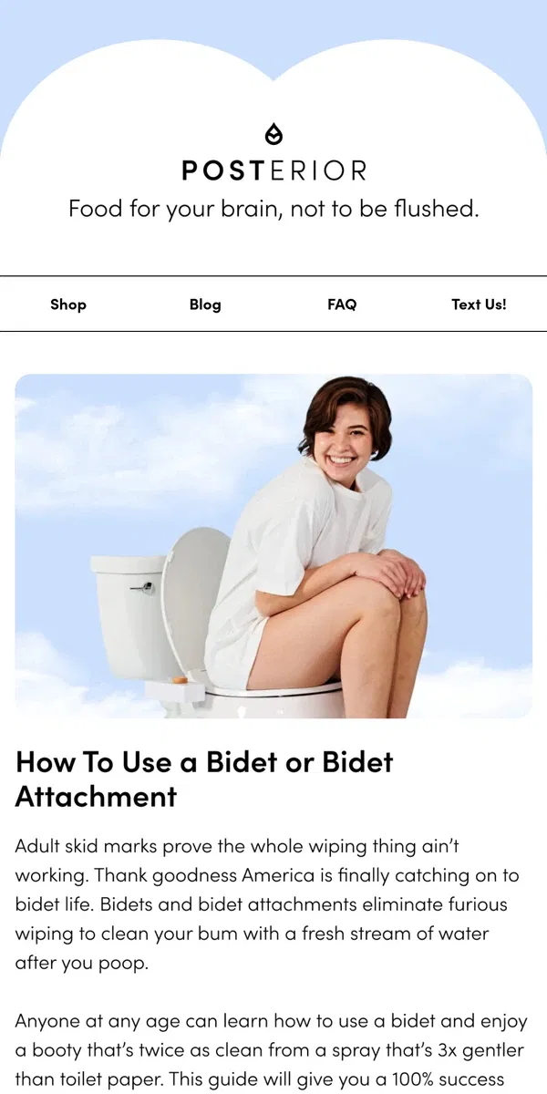 Email from TUSHY. How To Use a Bidet