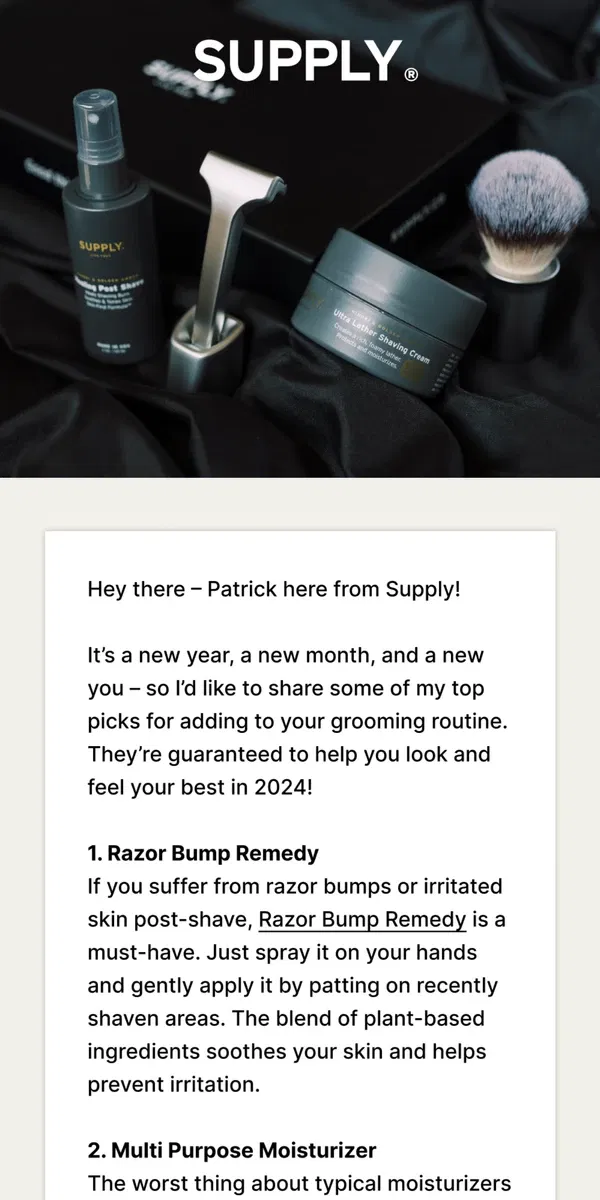 Email from Supply. Patrick's Picks: January Edition