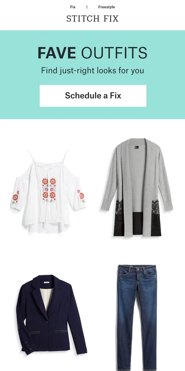 Email from Stitch Fix. Style decisions made easy