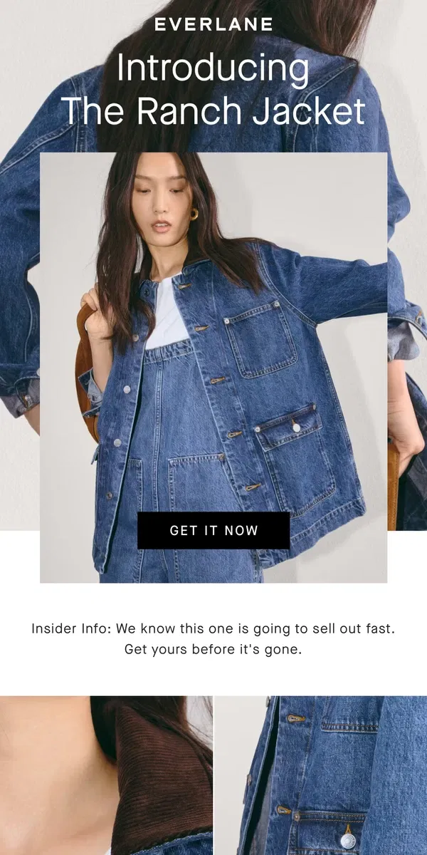 Email from Everlane. This Denim Jacket Will Sell Out