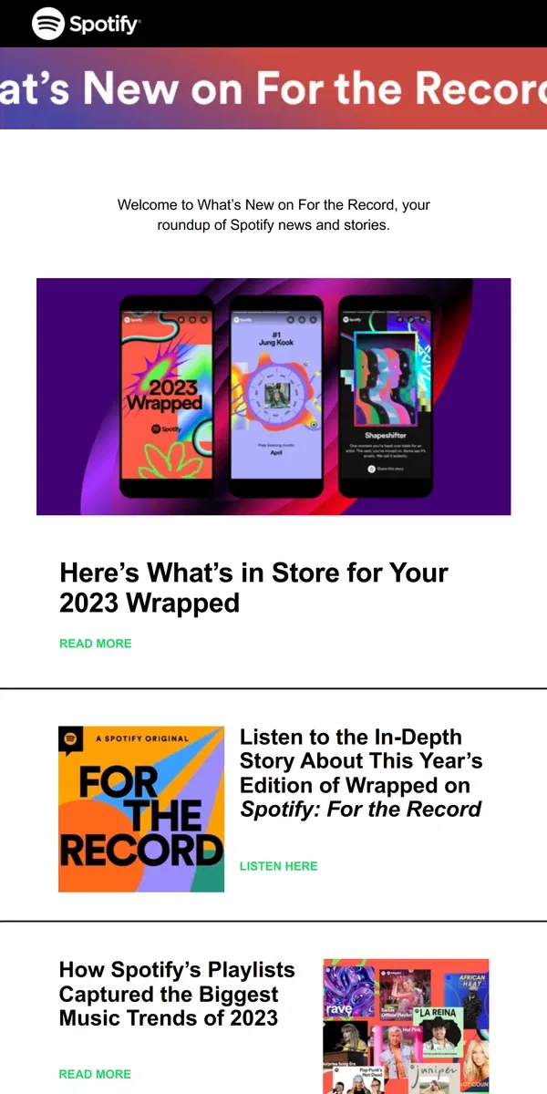 Email from Spotify. Everything You Need to Know About 2023 Wrapped