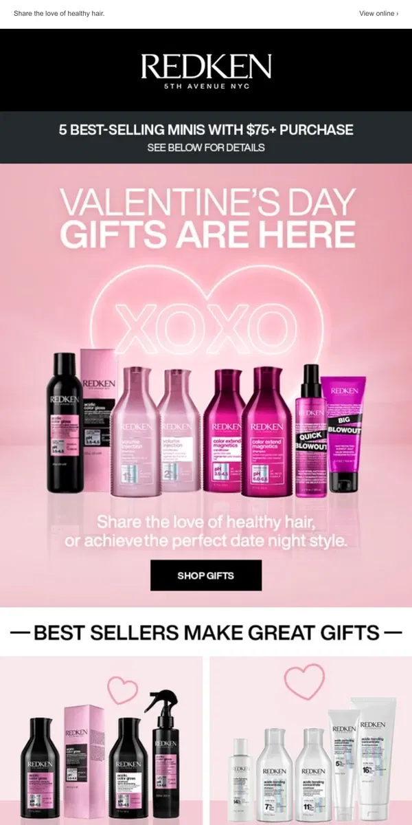 Email from Redken. 💖 Valentine’s Day Gifts Are Here!