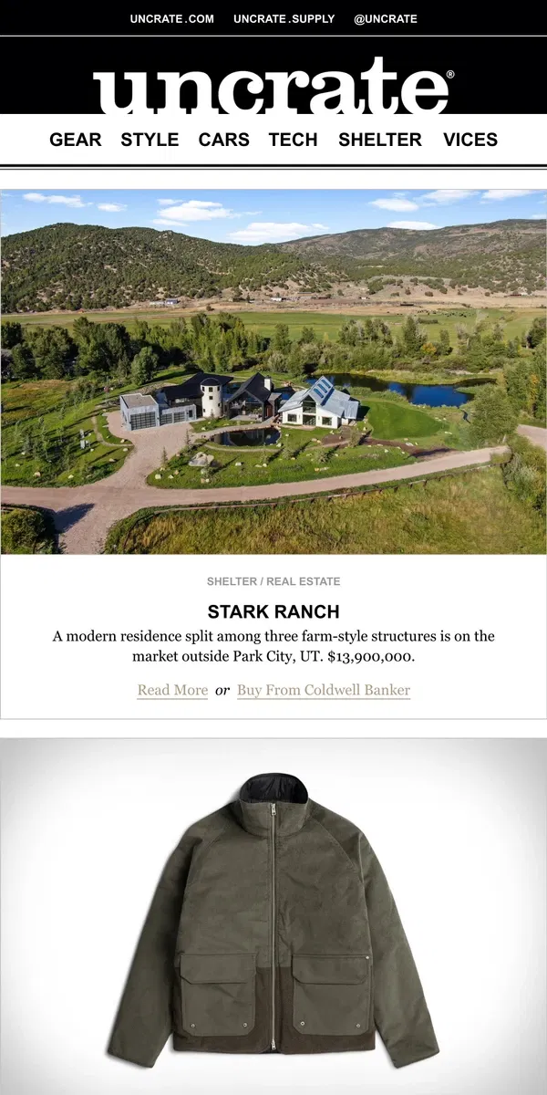 Email from Uncrate. Stark Ranch & more