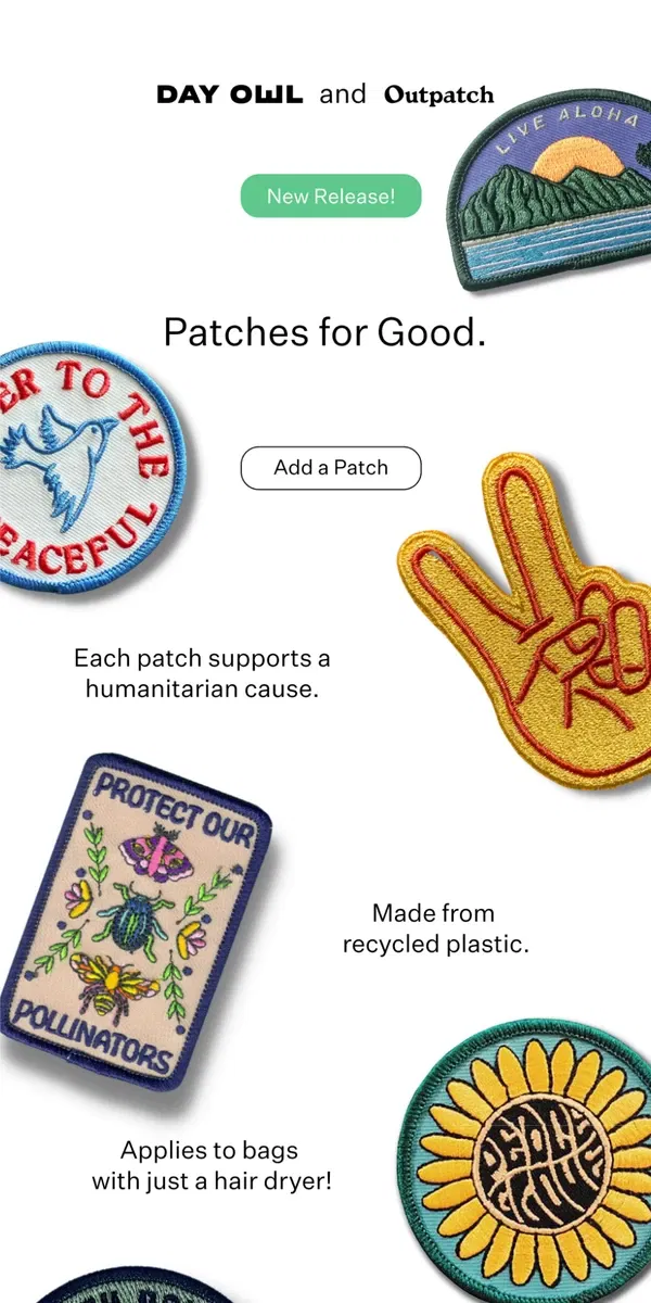 Email from Day Owl. New Release: We Have Patches Now!