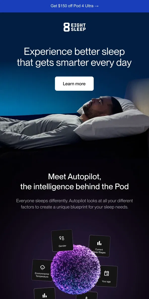 Email from Eight Sleep. Put your sleep on Autopilot