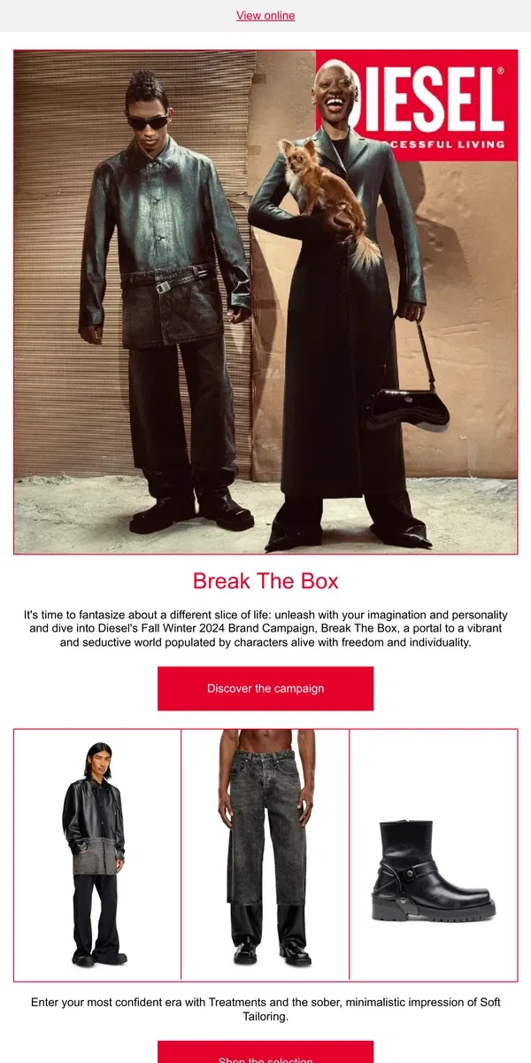 Email from Diesel. Break The Box