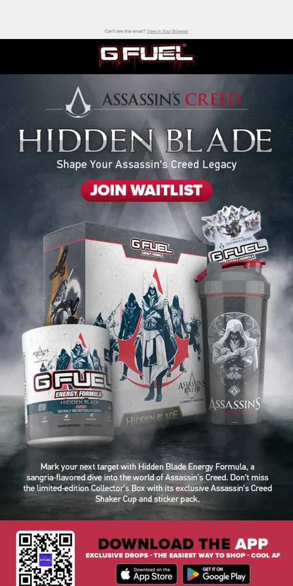 Email from G FUEL. Join the Brotherhood with G FUEL!