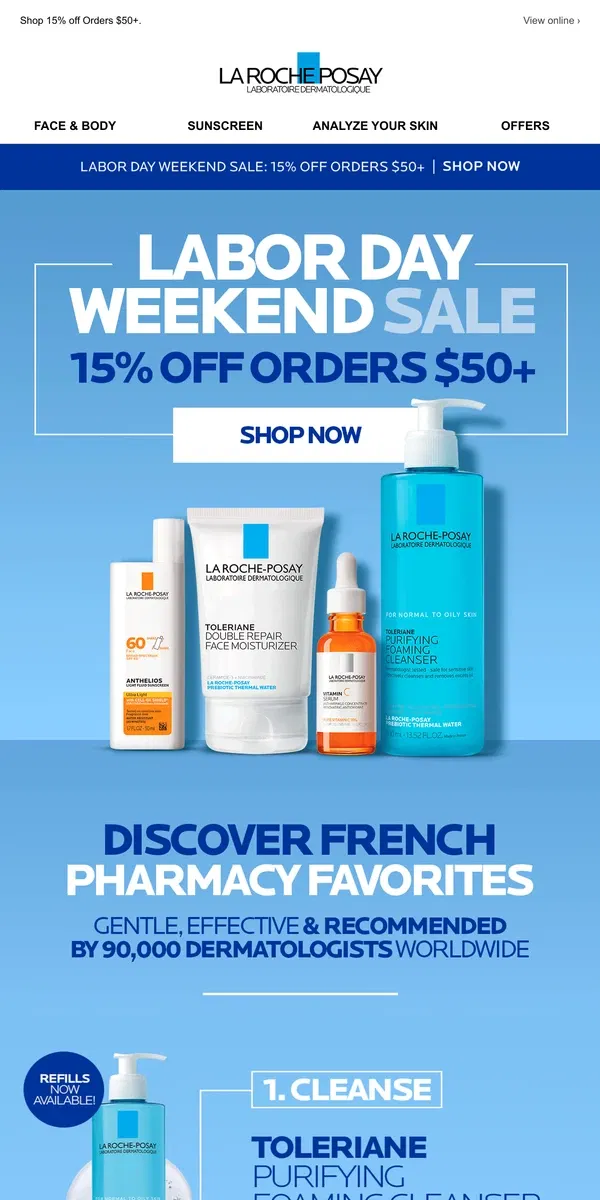 Email from La Roche-Posay. You're first in line for this sale.