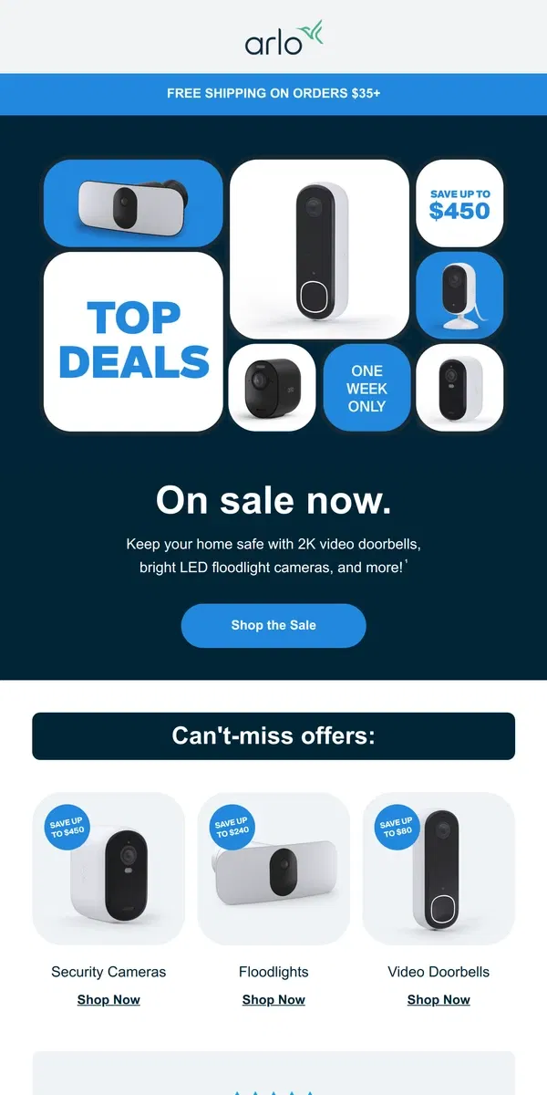 Email from Arlo. Home security deals you've been waiting for.