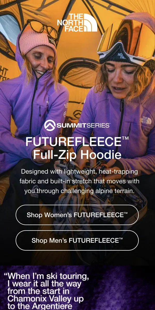 Email from The North Face. Discover FUTUREFLEECE: Innovative layering starts here.