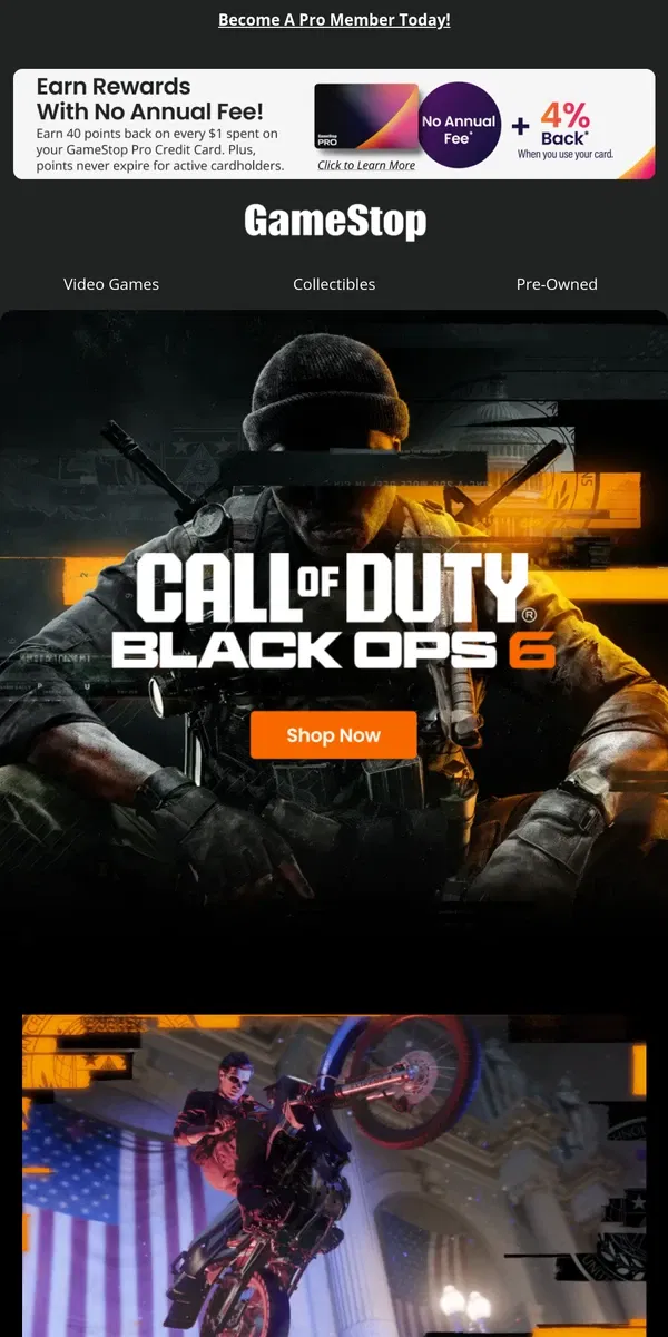 Email from GameStop. Now Available – Call of Duty: Black Ops 6 🫡