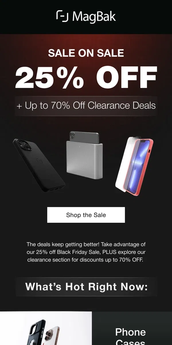 Email from MagBak. Sale on Sale: Black Friday + Clearance Deals! 🤯