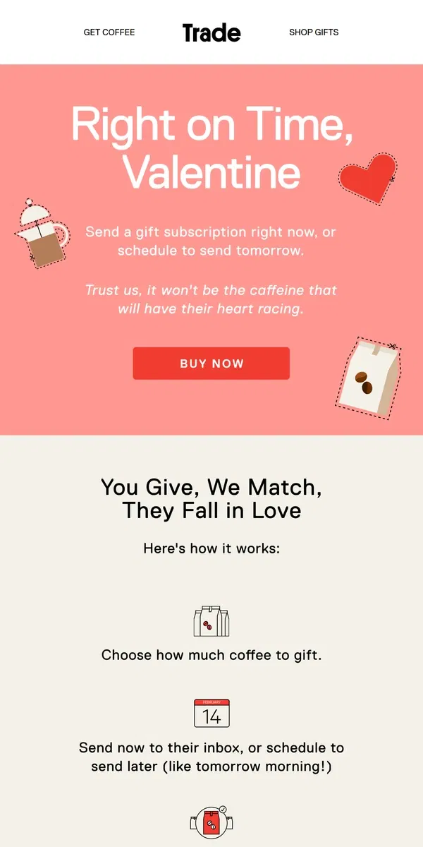 Email from Trade Coffee. Last Chance, Lovers… 💌☕