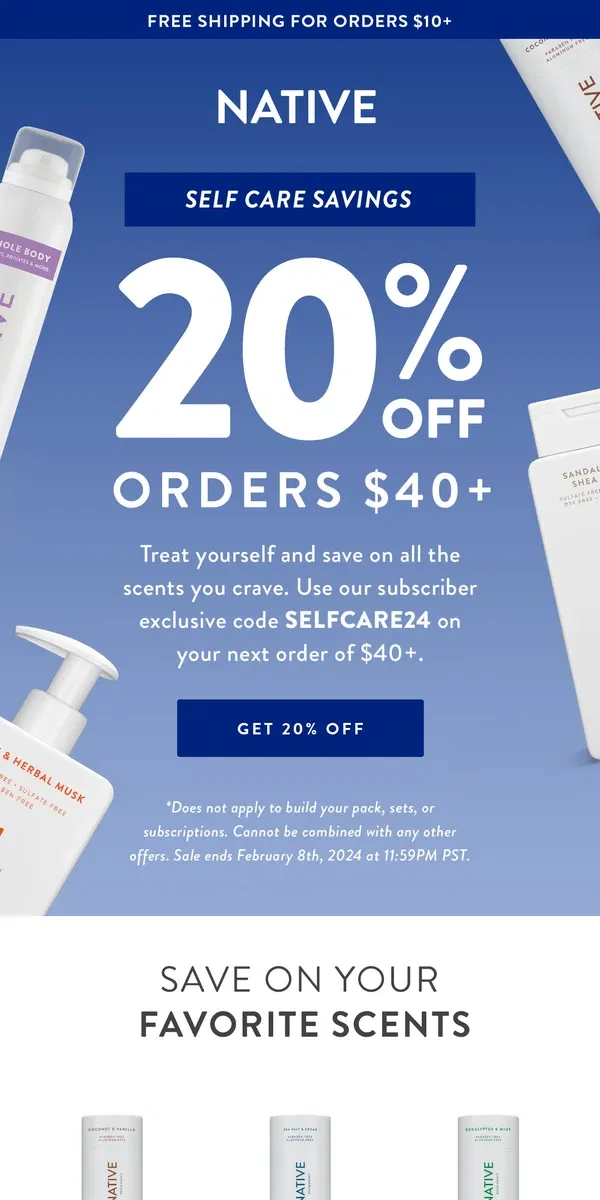 Email from Native. Don’t miss big savings on big orders