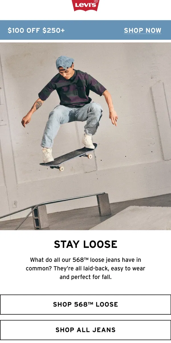 Email from Levi's. Keep it casual