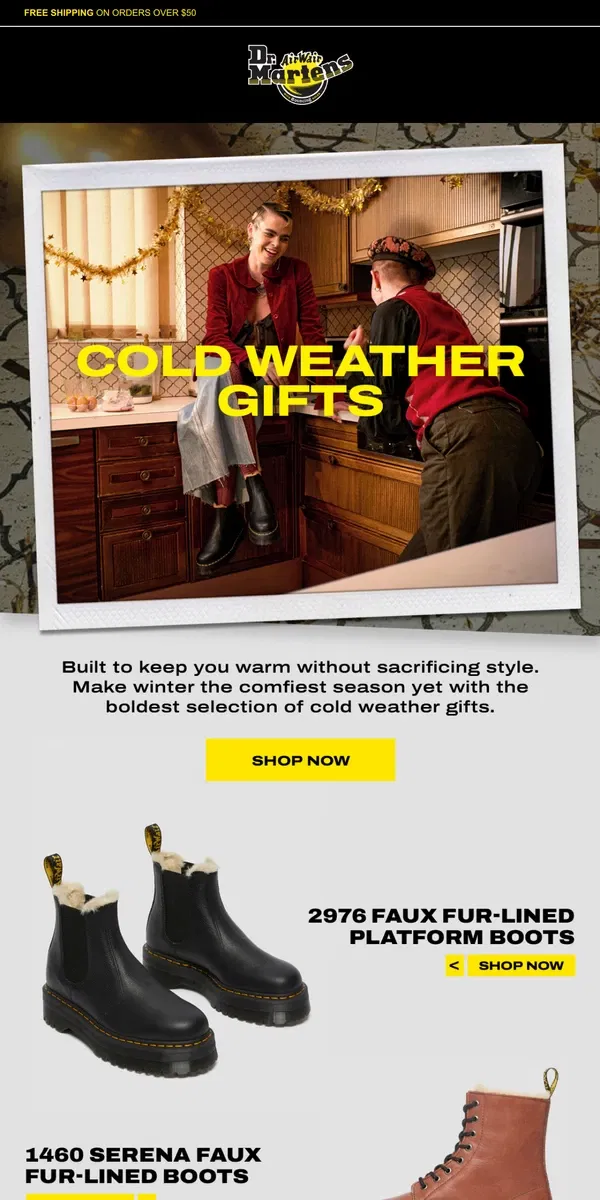 Email from Dr. Martens. Warm up for winter