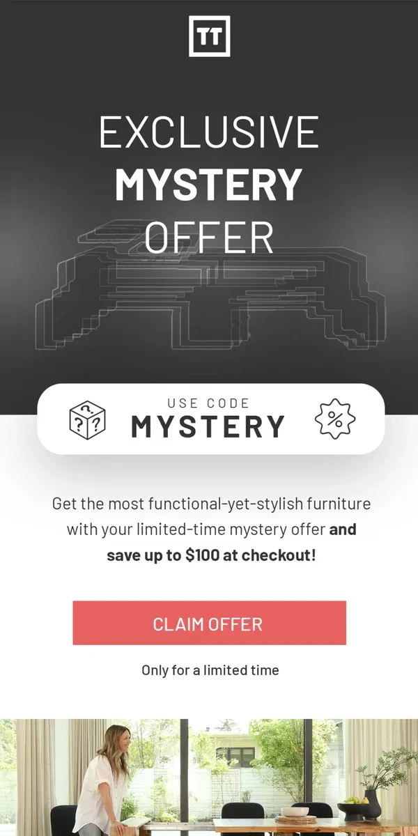 Email from Transformer Table. You qualified for the mystery discount!