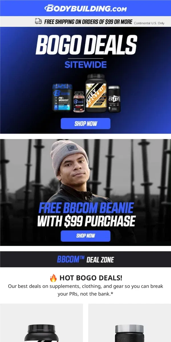 Email from Bodybuilding.com. 🔥 HOT BOGO DEALS! + 8 Tips For Getting Crazy Ripped