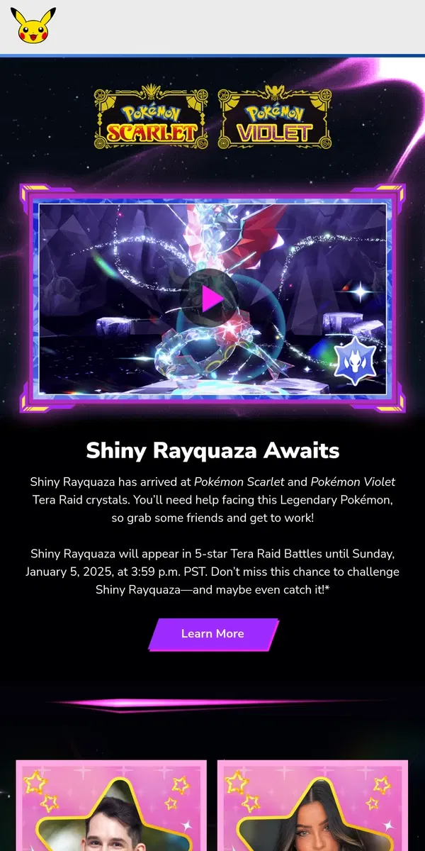 Email from Pokémon. Battle Shiny Rayquaza NOW ✨