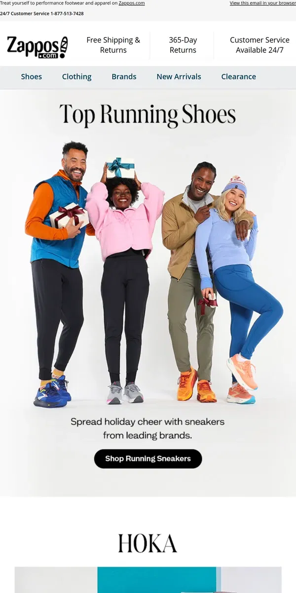 Email from Zappos. However You Holiday: Running Edition ❄️🏃❄️