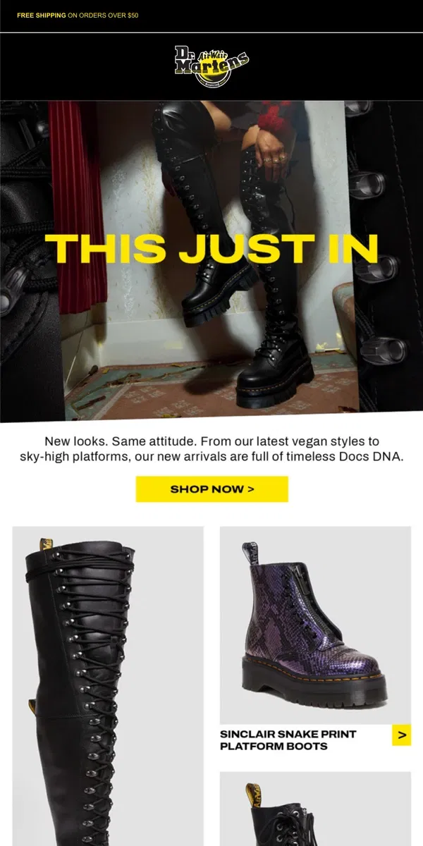 Email from Dr. Martens. Our newest arrivals