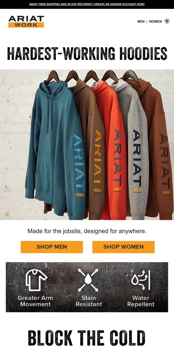 Email from Ariat. Work Hoodies You Can Rely On