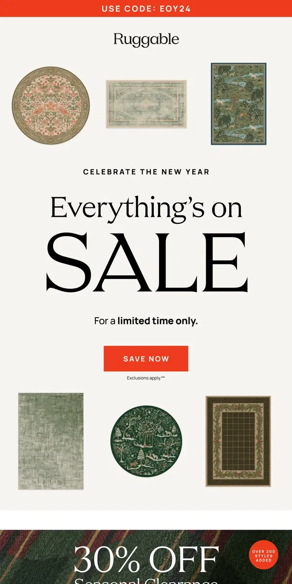 Email from Ruggable. Everything is ON SALE