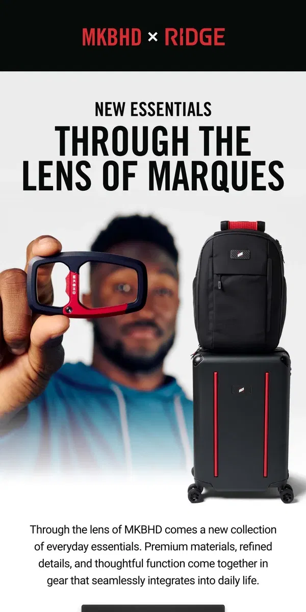 Email from The Ridge. New MKBHD gear is live